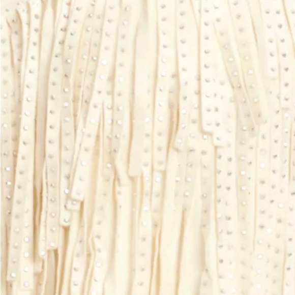 Altar’d State Women's Cream Bling Fringed Racerback Thin Strap Tank Top Medium - Picture 10 of 10